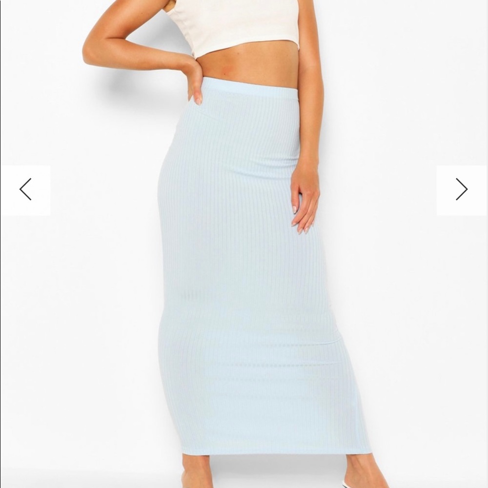 Baby blue maxi skirt from boohoo